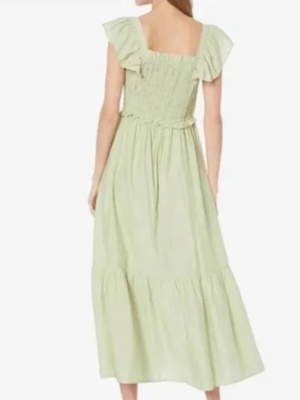 Moon River Smocked Ruffle Sleeve Maxi Dress Sage Green Size Medium Spring Summer - Picture 2 of 8